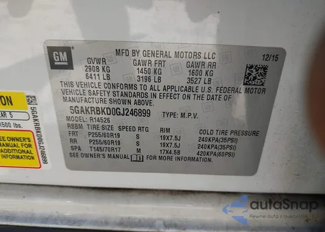 2016 Buick Enclave Leather from USA, damaged, VIN 5GAKRBKD0GJ246899